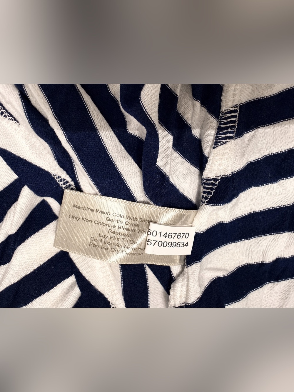 BOSTON PROPER Navy & White Striped Sleeveless V-Neck Knit Tank Dress NWOTs - Picture 7 of 10